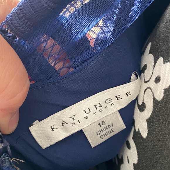 Kay Unger Royal Blue Lace Dress - Picture 2 of 9